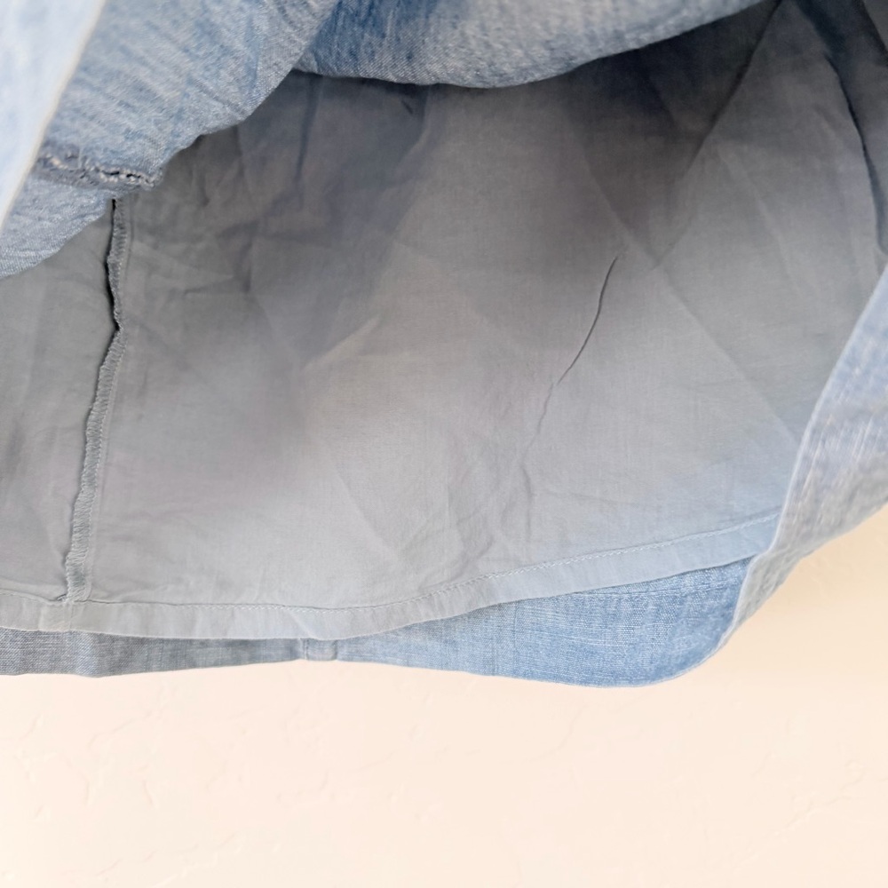 J. Crew Light Blue Denim A-Line Skirt with Ruffle Waist - Picture 10 of 12
